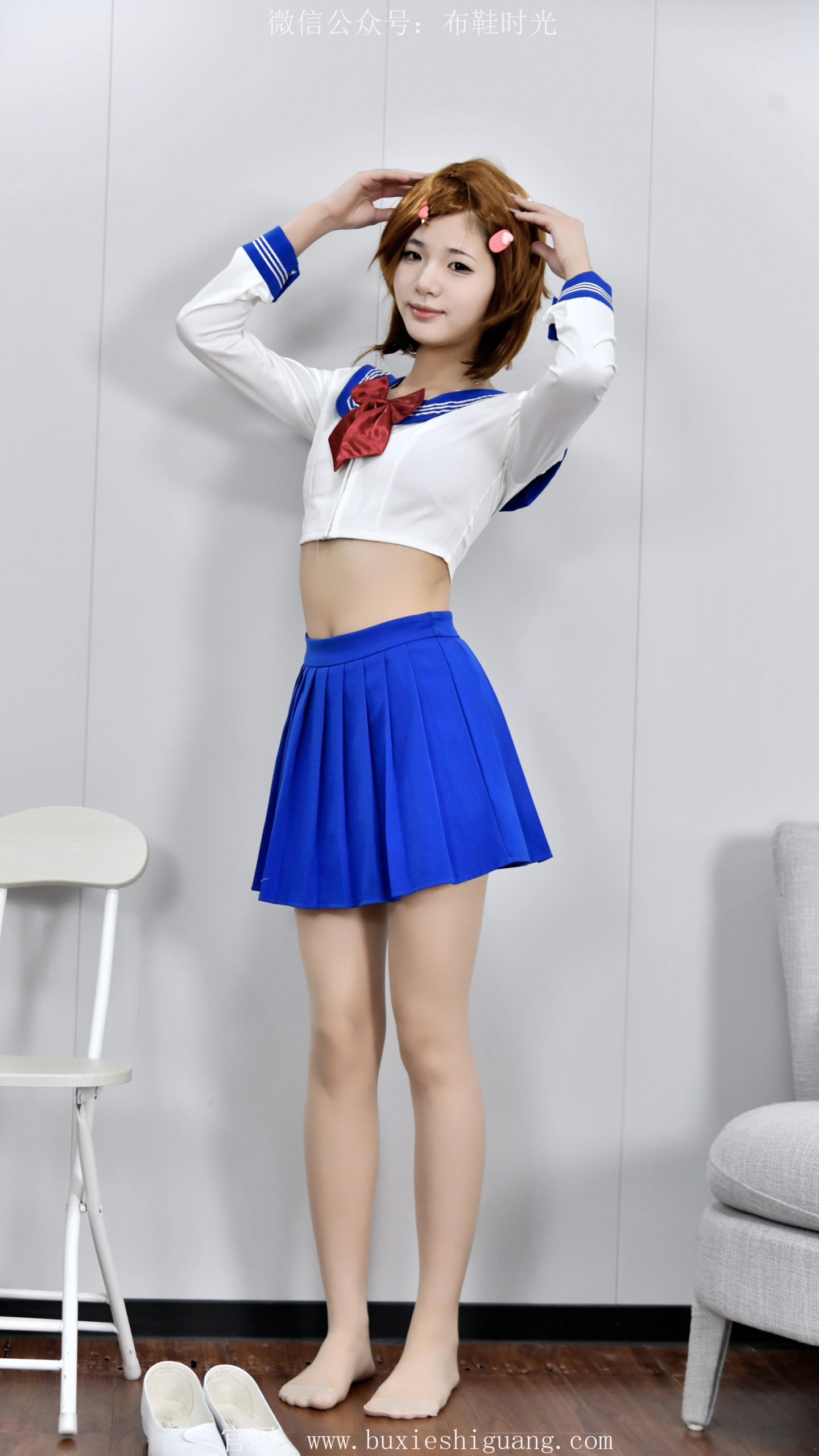 268/嘟嘟~【白蓝俏足】水手服衬丝足，轻姿裹俏踝。