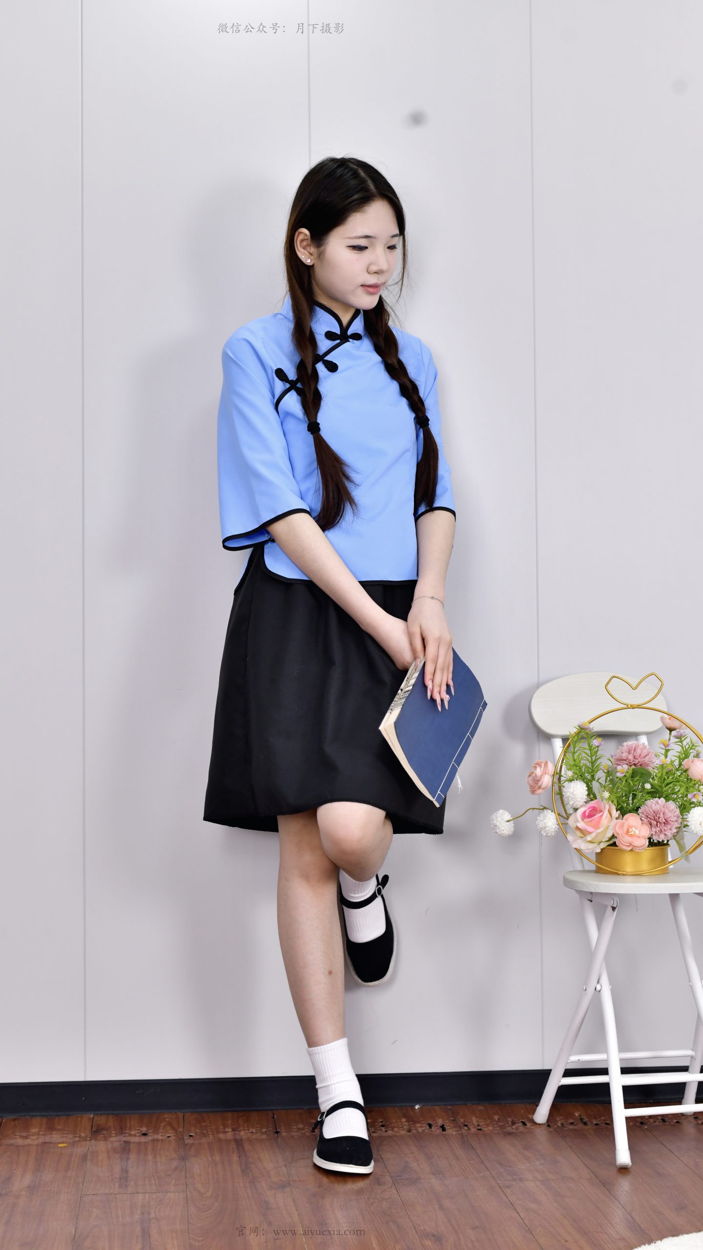 331/嘟嘟~【民国雅韵】蓝衫黑裙书香气，白袜布鞋映温婉。