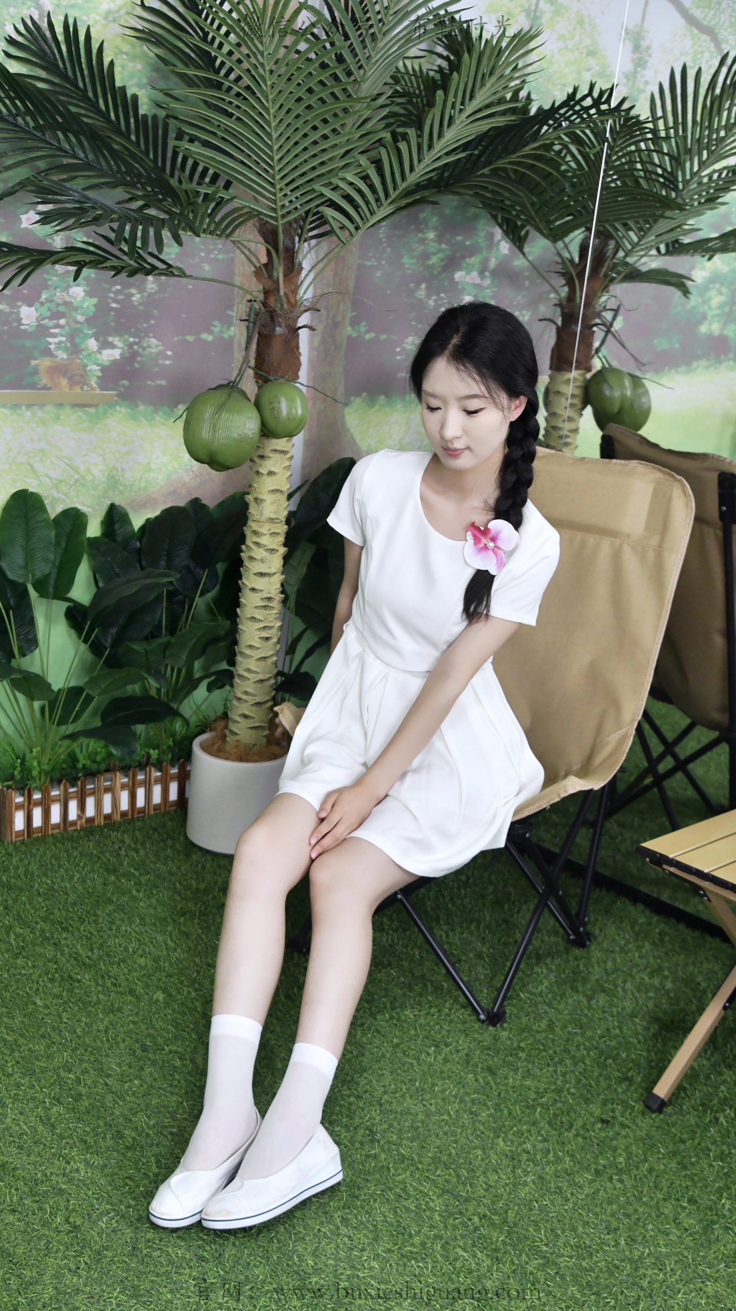 356/月月~【素裙清夏】白裙栖碧草花间，白袜布鞋藏尽夏日温柔。